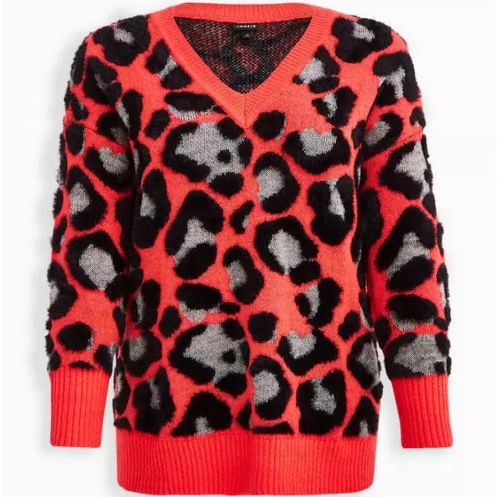 Torrid Chunky Pullover Animal Print‎ Tunic Sweater